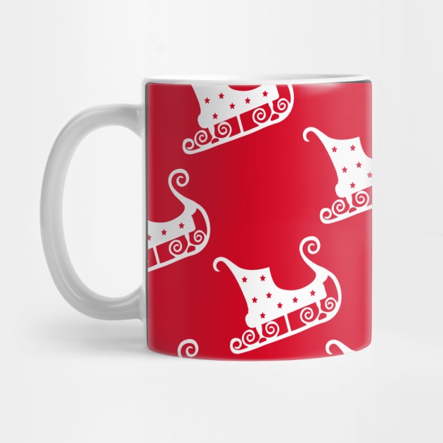 santa's sleigh red random pattern by Baobabprintstore